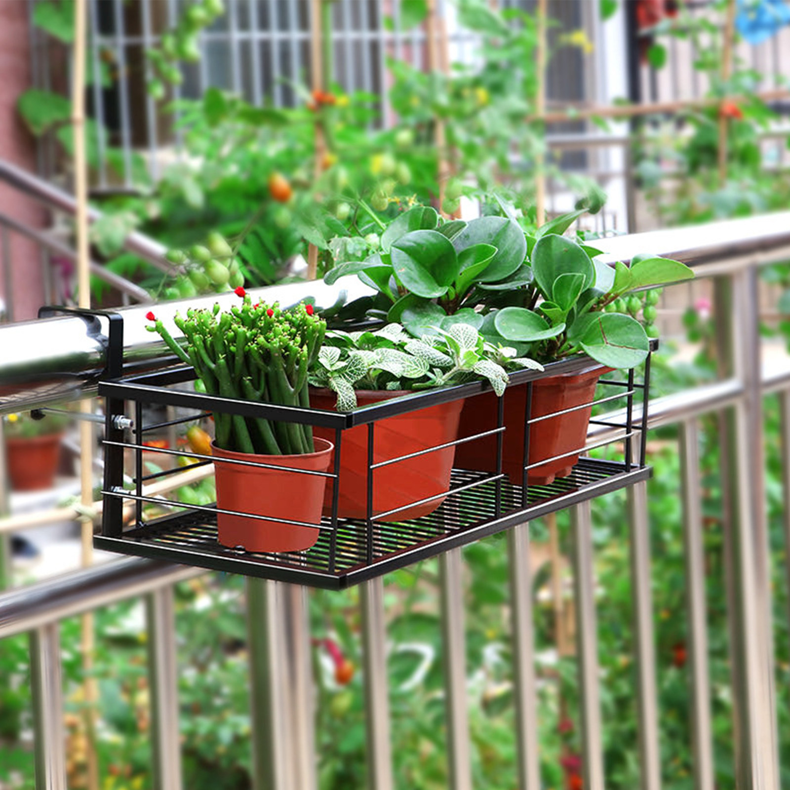 Bonsai Gardener - 1Pcs Balcony Hanging Flower Pot Rack