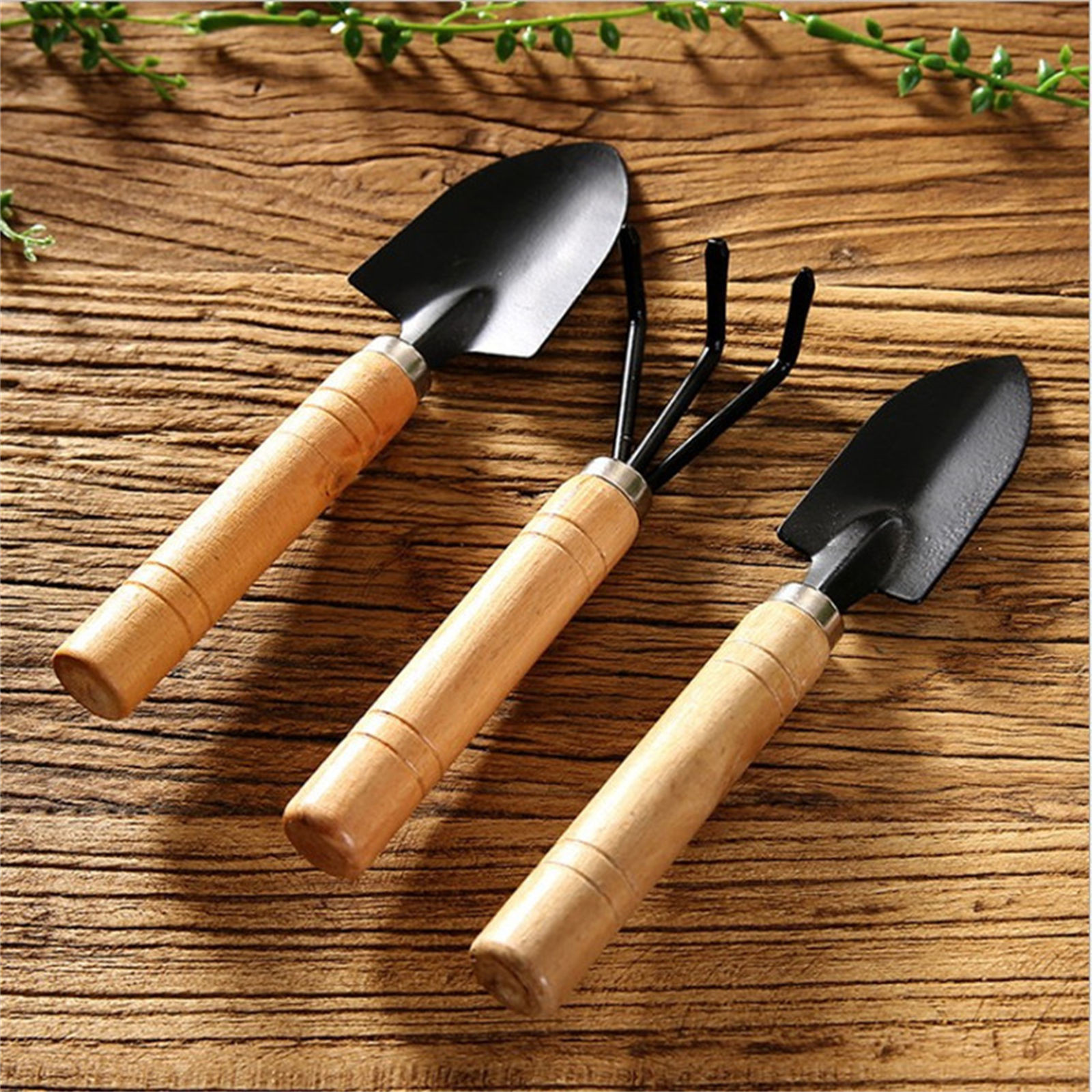 Bonsai Tool Set - 3-Piece Mini Garden Tools Set, Wooden