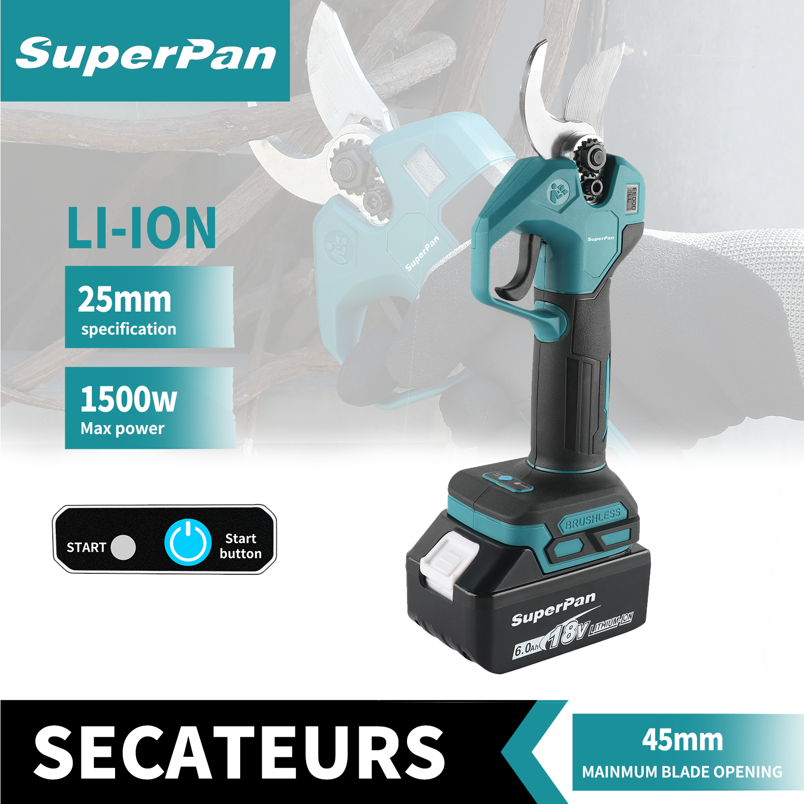 Bonsai Gardener - SuperPan 40mm Brushless Cordless Pruning Shears