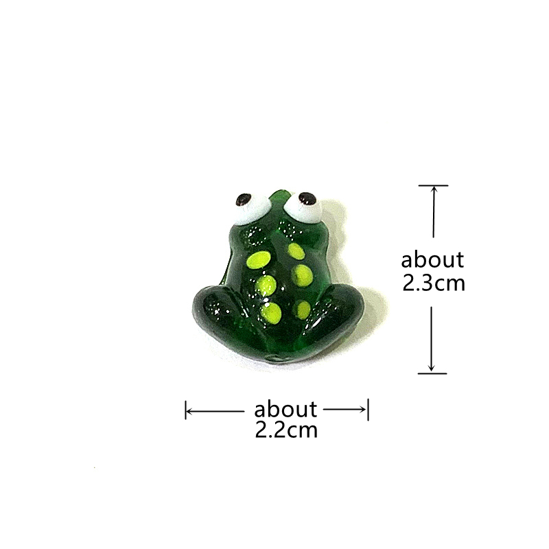 2pcs Mini Glass Frog Figurine  – Bonsai Garden Chinese Garden recenzja i cena