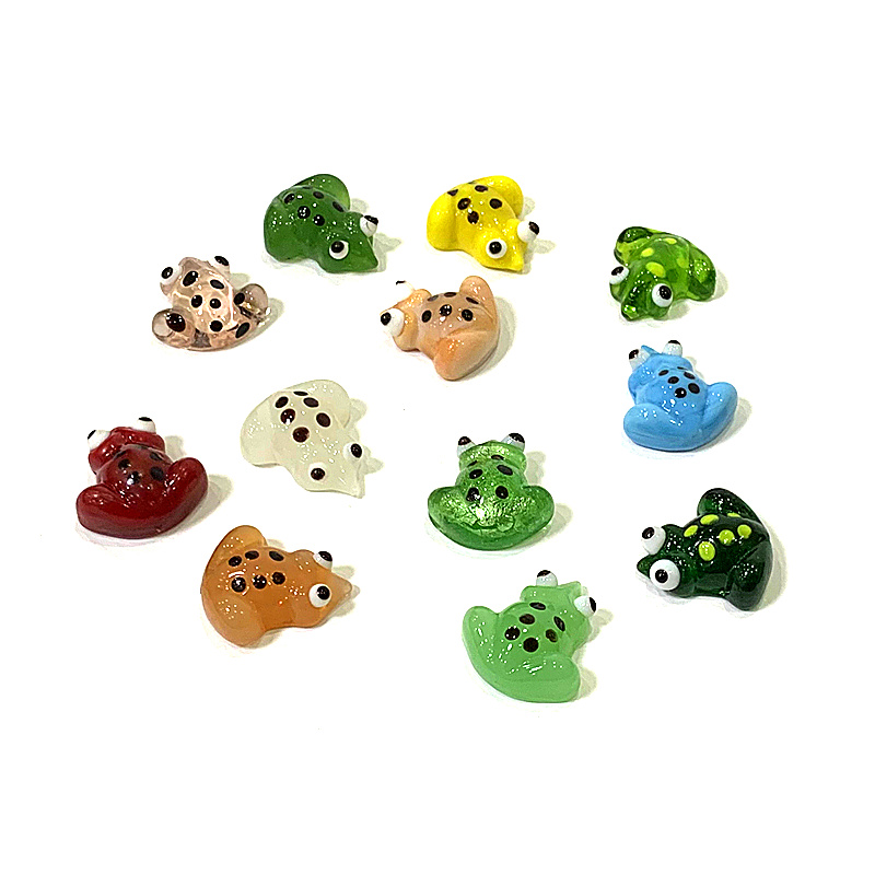 2pcs Mini Glass Frog Figurine  – Bonsai Garden Chinese Garden recenzja i cena