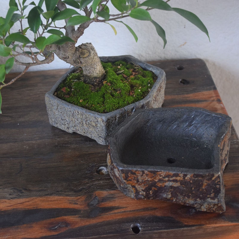 Basalt Natural Stone Flower Po – Bonsai Garden Chinese Garden recenzja i cena