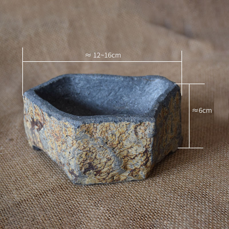 Basalt Natural Stone Flower Po – Bonsai Garden Chinese Garden recenzja i cena