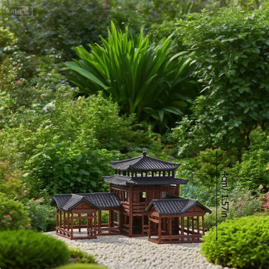 Ancient Building Model Miniatu – Bonsai Garden Chinese Garden recenzja i cena