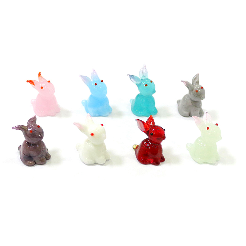 2pcs Mini Glass Bunny Figurine – Bonsai Garden Chinese Garden recenzja i cena