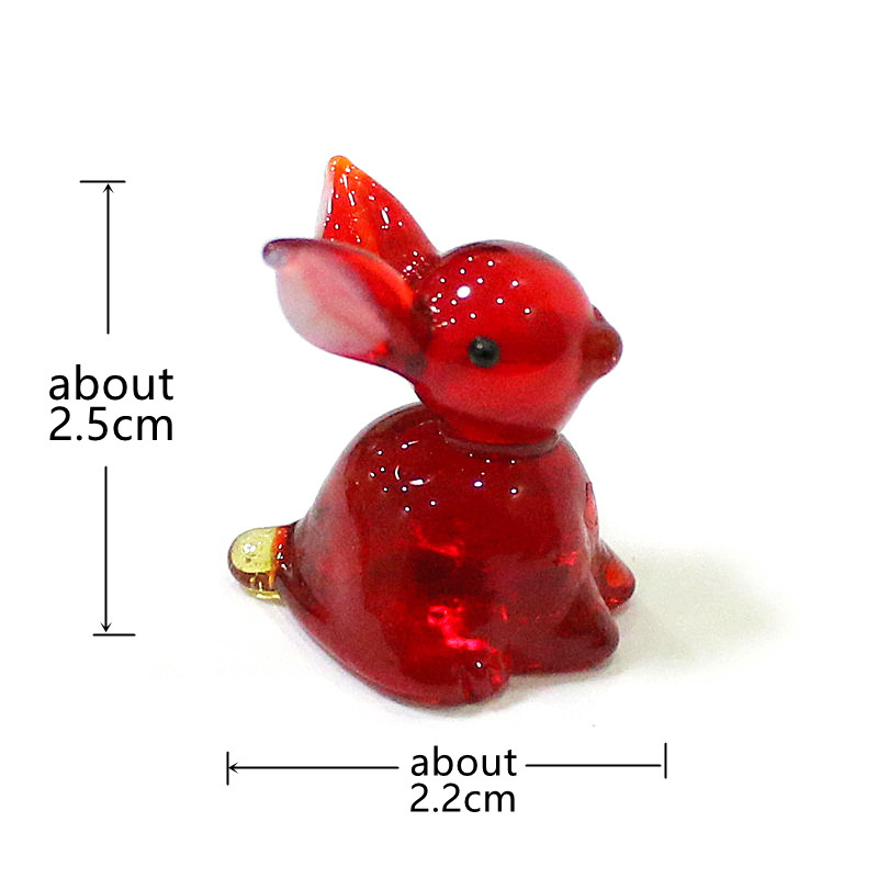 2pcs Mini Glass Bunny Figurine – Bonsai Garden Chinese Garden recenzja i cena