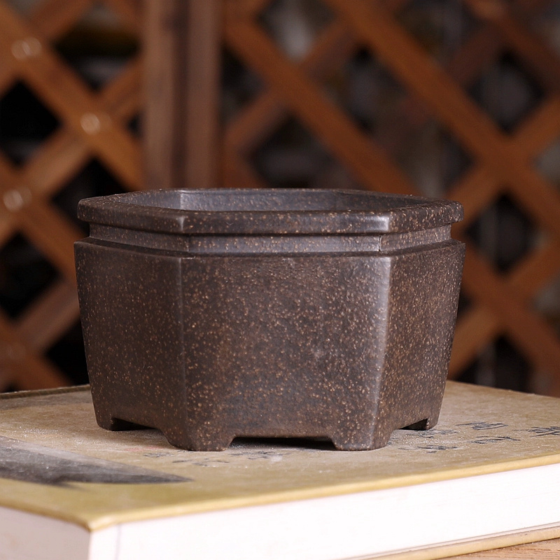Hexagon Bonsai Pot, Purple San – Bonsai Garden Chinese Garden recenzja i cena