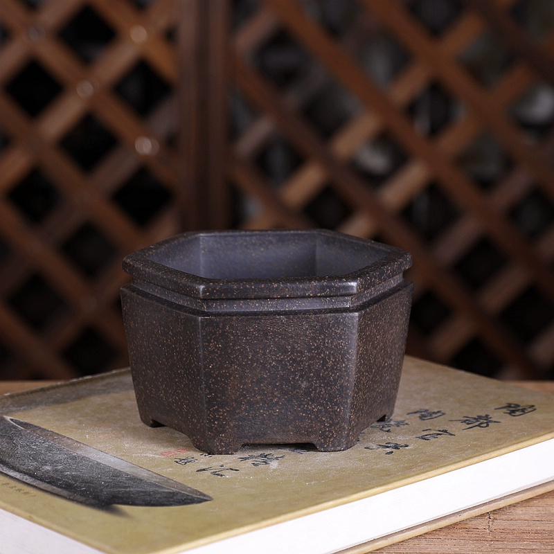 Hexagon Bonsai Pot, Purple San – Bonsai Garden Chinese Garden recenzja i cena